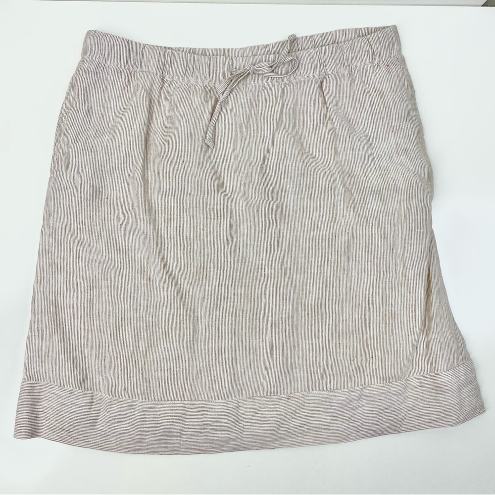 J. Jill Love Linen A- Line Drawstring Skirt